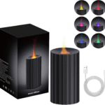 Car Diffuser, Black Car Humidifier,Flame Diffuser for Essential Oils - Mini Portable Humidifier Cool Mist,100Ml Colorful Air Aroma Diffuser,Aromatherapy Diffuser for Home Office