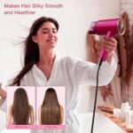 Water Ionic Hair Dryer, 1800W Blow Dryer With Magnetic Nozzle 2 Speed And 3 Heat Settings Powerful Low Noise Fast Drying Travel Hair Dryer For Home Travel - Image 5