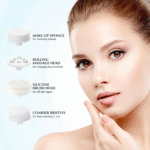 Facial Cleansing Brush Silicone Face Scrubber: 4 in 1 FBS-D Electric Exfoliating Rotating Massage Device Waterproof Deep Cleaning Exfoliation Spa Machine - Electronic Skin Care Wash System - Image 3