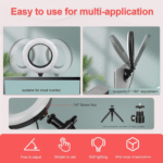 Video Conference Lighting Kit,Computer/Laptop Moniter LED Video Light Dimmable 6500K Ring Light for Remote Working,Zoom Call,Self Broadcasting,Live Streaming - Image 5