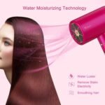Water Ionic Hair Dryer, 1800W Blow Dryer With Magnetic Nozzle 2 Speed And 3 Heat Settings Powerful Low Noise Fast Drying Travel Hair Dryer For Home Travel - Image 4