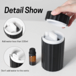 Car Diffuser, Black Car Humidifier,Flame Diffuser for Essential Oils - Mini Portable Humidifier Cool Mist,100Ml Colorful Air Aroma Diffuser,Aromatherapy Diffuser for Home Office - Image 5