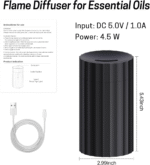 Car Diffuser, Black Car Humidifier,Flame Diffuser for Essential Oils - Mini Portable Humidifier Cool Mist,100Ml Colorful Air Aroma Diffuser,Aromatherapy Diffuser for Home Office - Image 6