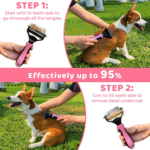 Dog & Cat Brush-Deshedding Brush, Dematting Tools, Shedding Brush Glove, Reduces Shedding up to 95%, for Short to Long Hair, Small to Medium Breeds, Pink - Image 4