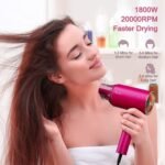 Water Ionic Hair Dryer, 1800W Blow Dryer With Magnetic Nozzle 2 Speed And 3 Heat Settings Powerful Low Noise Fast Drying Travel Hair Dryer For Home Travel - Image 3