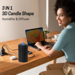 Car Diffuser, Black Car Humidifier,Flame Diffuser for Essential Oils - Mini Portable Humidifier Cool Mist,100Ml Colorful Air Aroma Diffuser,Aromatherapy Diffuser for Home Office - Image 3