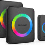 Wireless Doorbell with 2 Plug-In Receivers, IP65 Waterproof Doorbells for Home, 1300Ft Operating Range, 60 Melodies & 5 Volume Levels of 0-120 Db, RGB Light for Hearing Impaired