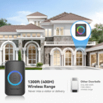 Wireless Doorbell with 2 Plug-In Receivers, IP65 Waterproof Doorbells for Home, 1300Ft Operating Range, 60 Melodies & 5 Volume Levels of 0-120 Db, RGB Light for Hearing Impaired - Image 4