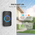 Wireless Doorbell with 2 Plug-In Receivers, IP65 Waterproof Doorbells for Home, 1300Ft Operating Range, 60 Melodies & 5 Volume Levels of 0-120 Db, RGB Light for Hearing Impaired - Image 2