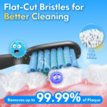 Kids Electric Toothbrush Rechargeable Age 3-5-6-12-18 Year Old, Sonic Toothbrush Kids with Timer 3 Modes 4 Vibrating Heads Habit Stickers Tooth Brush for Girls Boys and Childrens (Astronaut Black) - Image 3