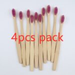 Bamboo toothbrush rainbow bamboo toothbrush colorful bamboo toothbrush environmental protection bamboo handle toothbrush - Image 6