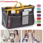 Women Lady Travel Insert Handbag Organizer Makeup Bags Toiletry Purse Liner With Hand Strap