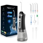 H2ofloss Water Dental Flosser Teeth Pick – Portable Cordless Oral Irrigator with 5 Modes, Rechargeable IPX7 Waterproof Orthodontic Teeth Cleaner, 300ml Water Tank (Gold)