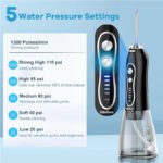 H2ofloss Water Dental Flosser Teeth Pick – Portable Cordless Oral Irrigator with 5 Modes, Rechargeable IPX7 Waterproof Orthodontic Teeth Cleaner, 300ml Water Tank (Gold) - Image 4