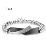 Hylomall Matching Couple Bracelets for Men Women : His Hers Stainless Steel Cuban Link Chain Bracelets Set for Boyfriend Girlfriend Husband Wife, Romantic Gifts for Valentines Birthday - Image 5