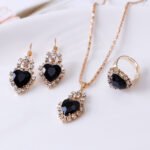 Water Drop Rhinestone Jewelry Set for Women | Teardrop Necklace, Earrings & Ring | Elegant Party & Wedding Wear Set - Image 3