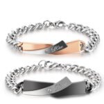 Hylomall Matching Couple Bracelets for Men Women : His Hers Stainless Steel Cuban Link Chain Bracelets Set for Boyfriend Girlfriend Husband Wife, Romantic Gifts for Valentines Birthday - Image 8