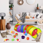 32 PCS Cat Toys Kitten Toys, Variety Catnip Toys with Rainbow Tunnel Interactive Cat Feather Teaser Spring Toy Set for Cat, Kitty - Image 3