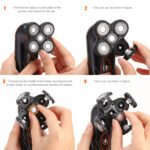 4D Electric Shaver for Men – IPX7 Waterproof Wet & Dry Rotary Razor with 5 Floating Heads, Rechargeable Beard Trimmer Shaving Razor For Men - Image 2