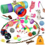 32 PCS Cat Toys Kitten Toys, Variety Catnip Toys with Rainbow Tunnel Interactive Cat Feather Teaser Spring Toy Set for Cat, Kitty - Image 9