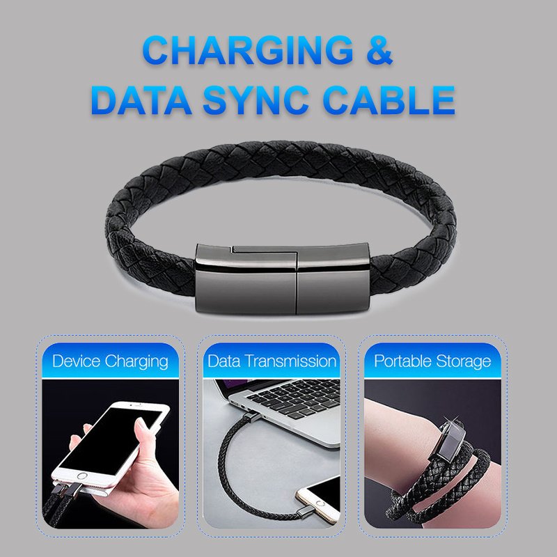 ddcce79a-9675-40a7-a240-debeb4306865.jpg New Bracelet Charger USB Charging Cable Data Charging Cord For IPhone14 13 Max USB C Cable For Phone Micro Cable - Image 1