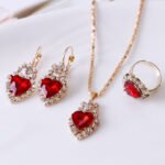Water Drop Rhinestone Jewelry Set for Women | Teardrop Necklace, Earrings & Ring | Elegant Party & Wedding Wear Set - Image 4