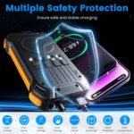 1Pc Portable Solar Charger 49800mAh Power Bank External Battery Pack 22.5W PD Fast Charging Built In 4 Cables 15W Wireless Charging LED Flashlight For Camping Hiking Picnic Travel - Image 7