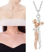 Couple Affectionate Hug Embrace Pendant Necklace Women Valentine'S Day Gifts US - Image 4