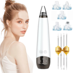 5-in-1 Blackhead Remover Pore Vacuum Cleaner Pimple Extractor - Facial Pore Cleaner Pore Extractor, USB Rechargeable Blackhead Remover Vacuum with 5 Probes - Image 2