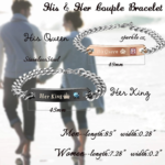 Jstyle 4Pcs Couple Necklace Bracelets Matching Set for Women Men Love Heart Pendant Necklace His & Hers Bracelets Couple Gift - Image 4